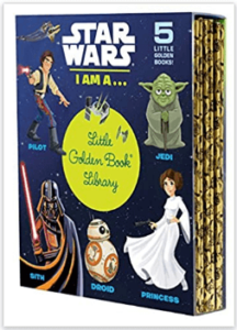 This is an image of kids star wars book, Star Wars: I Am a...Little Golden Book Library (Star Wars): I am a Pilot; I am a Jedi; I am a Sith; I am a Droid; I am a Princess