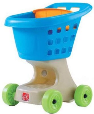 this is an image of kid's step2 little helpers shopping cart in multi-colored colors