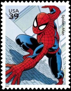 superhero Spiderman stamp