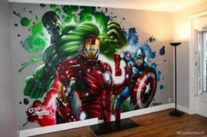 superhero Wall Decoration with hulk, captain america and the iron man