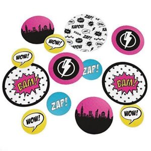 round superhero confetti