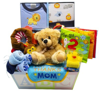 This is an image of baby gift basket set 