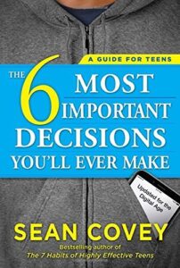 book cover saying 6 most important decisions you'll ever make