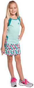This is an image of girls tennis tank and skirt set, Street Tennis Club Girls Tennis and Golf Tank and Skirt Set with Built in Shorts