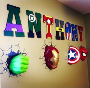 the letters spelling anthony in superhero style and logos 