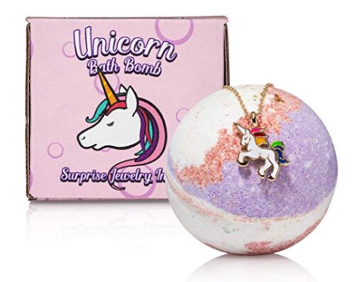 this is an image of a unicorn bath bombs gift set for kids.