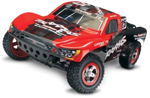 red RC car traxxas slash 