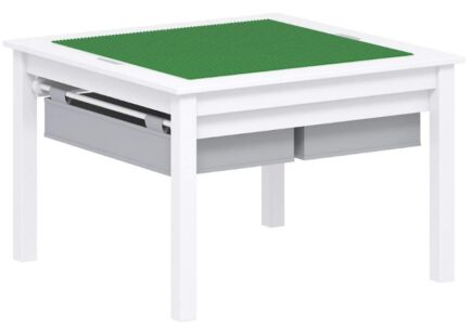 this is an image of kid's UTEX 2 in 1 Kids construction play table with storage drawers in white color