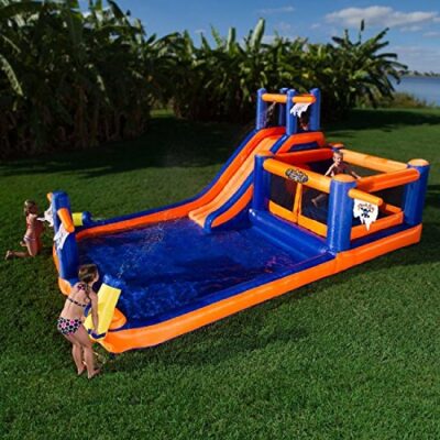 This is an image of Blast Zone Pirate Bay Inflatable Combo Water Park and Bounce by Blast Zone