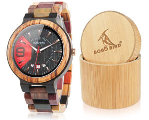 this is an image of a wooden watch by bobo bird
