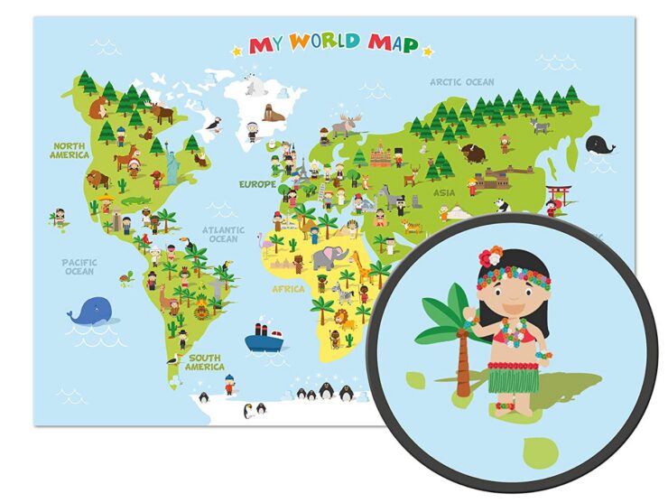 this is an image of a world map for children