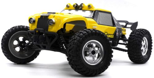 This is an image of yellow 4WD RC Monster Truck