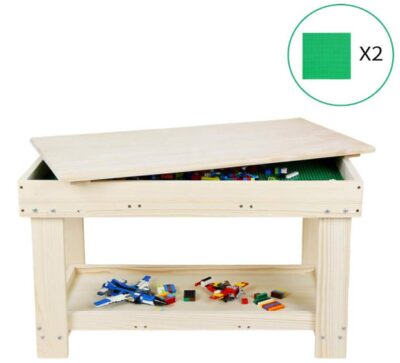 this is an image of kid's youhi activity table with board in wood color