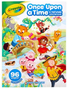 Crayola Fairy Tale Coloring Book with Stickers, 96 Coloring Pages, Gift for Kids, Ages 3, 4, 5, 6, Multi