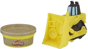 Play-Doh Wheels Mini Bulldozer Toy with 1 Can of Non-Toxic Stone Colored Buildin' Compound