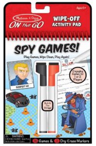 Melissa & Doug On The Go Spy Games Wipe-Off Activity Pad Reusable Travel Toy with 2 Dry-Erase Markers, Great Gift for Girls and Boys - Best for 6, 7, 8 Year Olds and Up